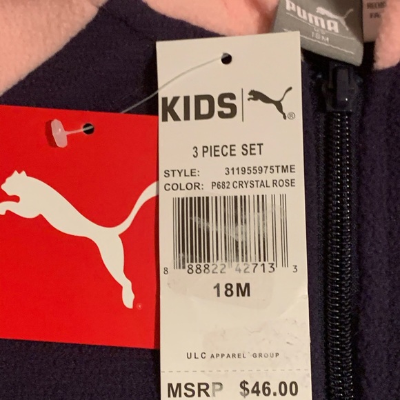 Girls 3 Piece Puma Fleece Outfit - Picture 5 of 14